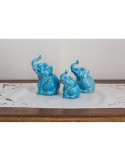 Blue glazed ceramic elephant